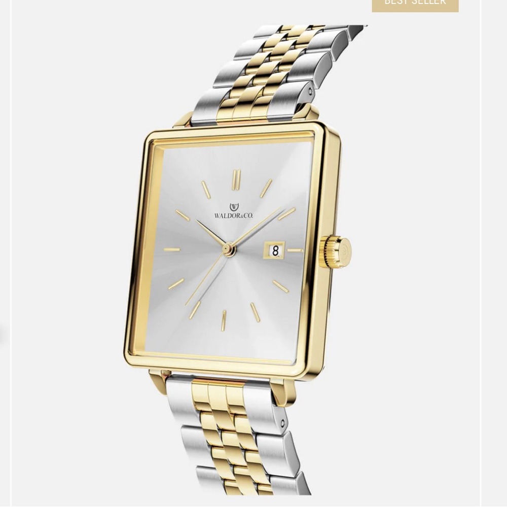 NWT/NIB Waldor & Co. ladies “Delight 32 Chelsea” 22 carat gold-plated SS watch - Picture 2 of 13